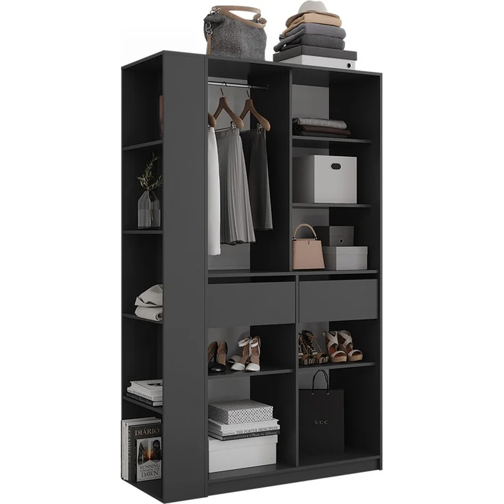 Kleiderschrank Elmo Anthrazit 50 x 200 cm 2er Set Vicco – Bild 6