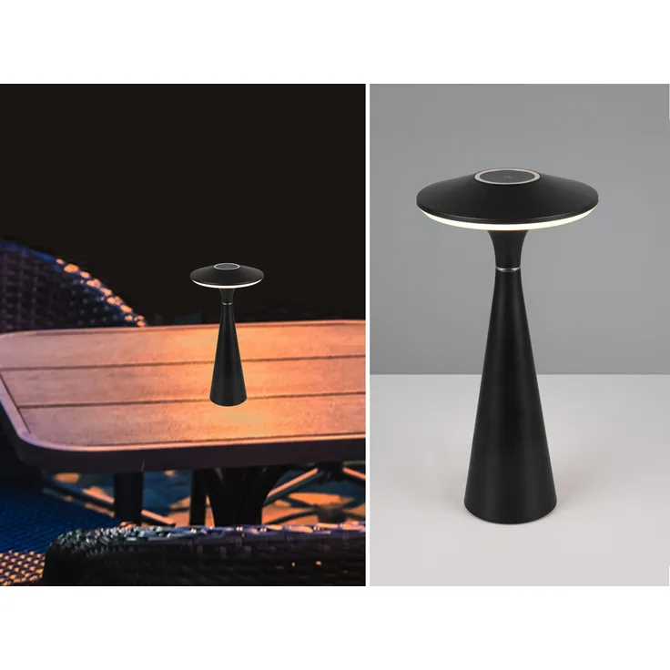 TRIO Leuchten LED Tischleuchte TORREZ, Dimmfunktion, USB-Ladefunktion, LED fest integriert, warmweiß - kaltweiß, in-Outdoor Akku Tischlampe mit USB-C, dimmbar, Lichtfarbe einstellbar