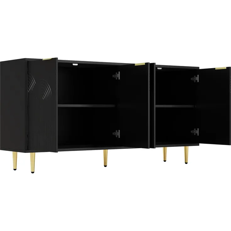 Sideboard (160/40/80 cm) Mehrzweckschrank mit Türen, Küchenschrank, Aufbewahrungsschrank, Wohnzimmerschrank, matt – Bild 8