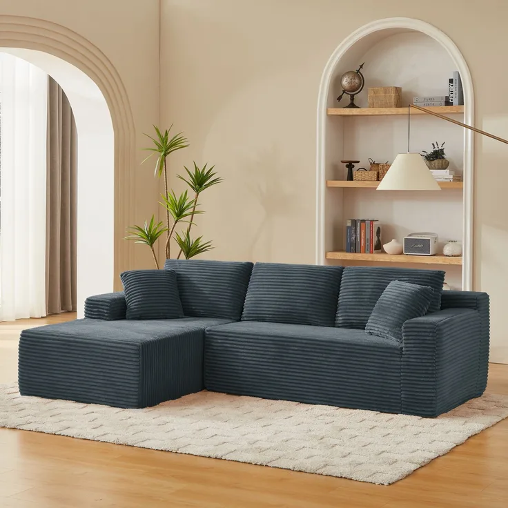 Ecksofa modular in Dunkelgrau, Memoryschaum, 4 Stellvarianten, waschbarer Bezug,65x252.5x163 cm
