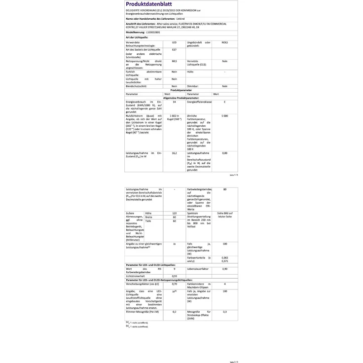 Linkind 13,5W Superhelle E27 Glühbirne - ersetzt 100W, 5000K Tageslichtweiß, 1560LM A60 Edison Form, 220°, Nicht Dimmbar, 3 Stück – Bild 10