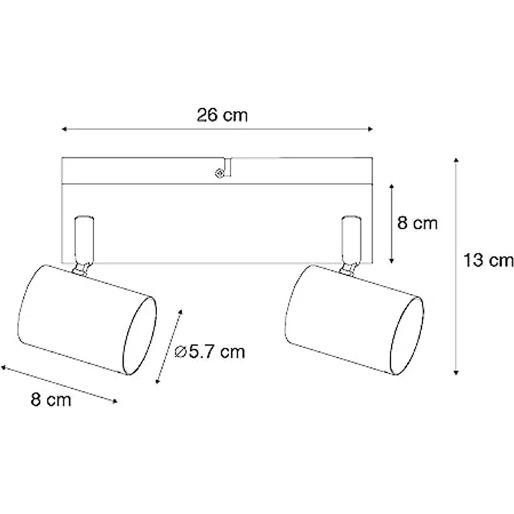 Qazqa LED Aufbaustrahler Jeana, ohne Leuchtmittel, GU10, Schwarz, Modern, Stahl, 2-flammig – Bild 3