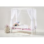 HOPPEKIDS Himmelbett Weiss mit Rolllattenrost Liegefläche 70x160 cm