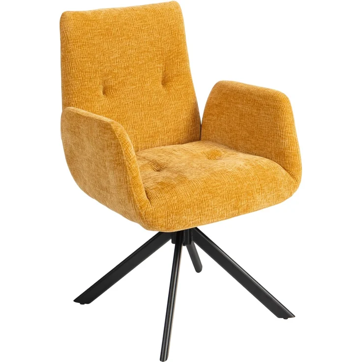 MELAYR, Polstersessel, Akzentsessel, modernes Design, drehbar, bis 120 kg, Gelb, 60 x 61 x 88 cm – Bild 2