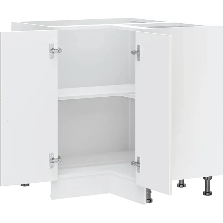 vidaXL Küchen-Eckunterschrank Porto Hochglanz-Weiß Holzwerkstoff 853989 – Bild 6