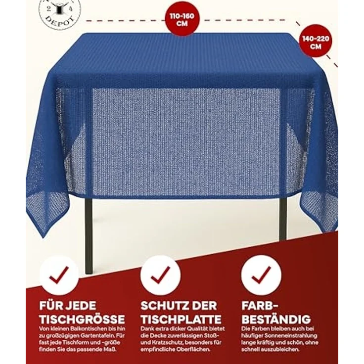texpot Tischdecke Gartentischdecke Schaum PVC Weichschaum (1-tlg) – Bild 5