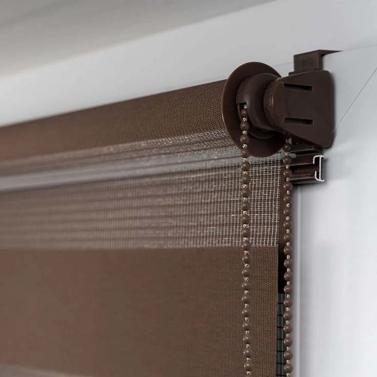 Doppelrollo Klemmfix Doppelrollo / Duo Rollo, 45x150 cm, dunkelbraun, Victoria M, blickdicht, ohne Bohren, freihängend, Klemmfix – Bild 3