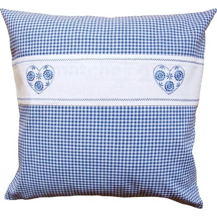 matches21 HOME & HOBBY Kissenbezüge Kissen-Bezug Landhaus-Stil blau kariert 40x40 cm Baumwolle-Mix, (1 Stück), Wohnzimmer Kissen-Hülle als Deko-Kissen Zier-Kissen Sofa-Kissen – Bild 2