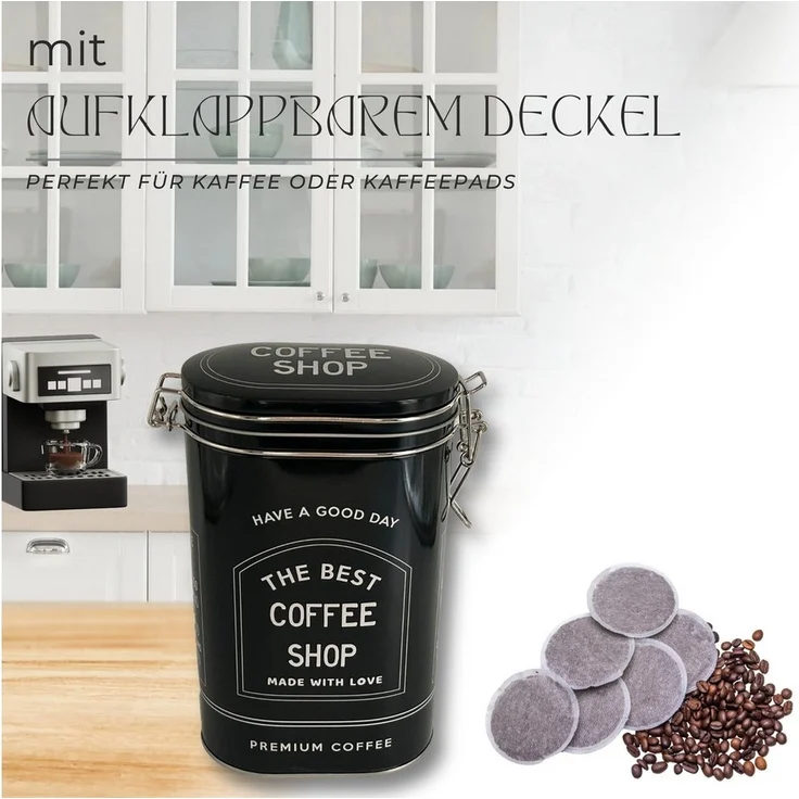MediMuc Kaffeedose Vorratsdose schwarz oval oder eckig – Bild 2