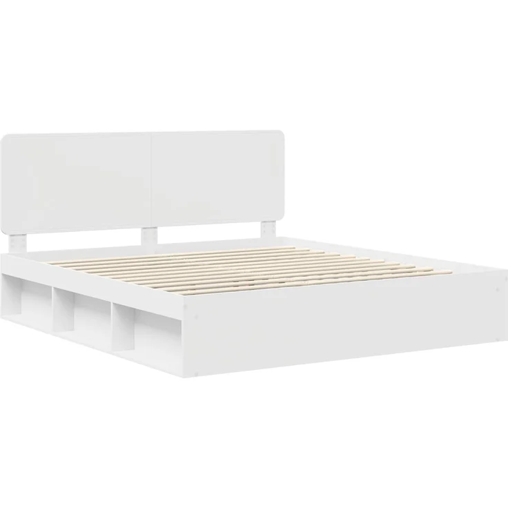 vidaXL Bettrahmen mit Kopfteil Weiß 180 x 200 cm Massives Kiefernholz 3412452 – Bild 3