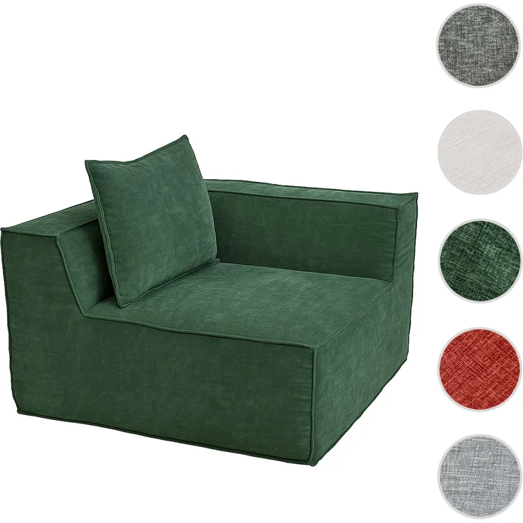 Eckteil/Zubehör für Sofa HWC-O54, Loungesessel Polstersessel Armlehne, Stoff/Textil (300g/m²) 63x97x97cm ~ grün – Bild 8