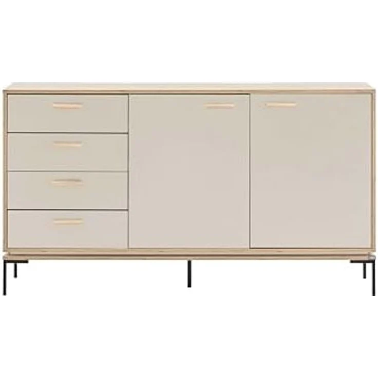 Schildmeyer Looks by Wolfgang Joop Sideboard, Eiche Landhaus mit cremebeige, Holzwerkstoff, 154.6 x 45 x 85.7 cm, 701821 – Bild 4