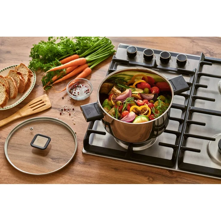 RESTO Kitchenware Kochtopf Anser, energiesparend und spülmaschinenfest, im Geschenkkarton, Edelstahl 18/10 (2-tlg), Geeignet für alle Herdarten, auch Induktion, mit klappbaren Griffen – Bild 2