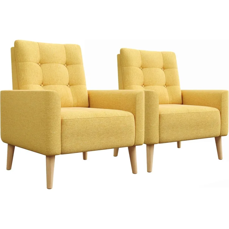 Mondeer Sessel Einzelsessel (2 St), mit Massivholz Rahmen und Füßen, Einem Schwamm Hoher