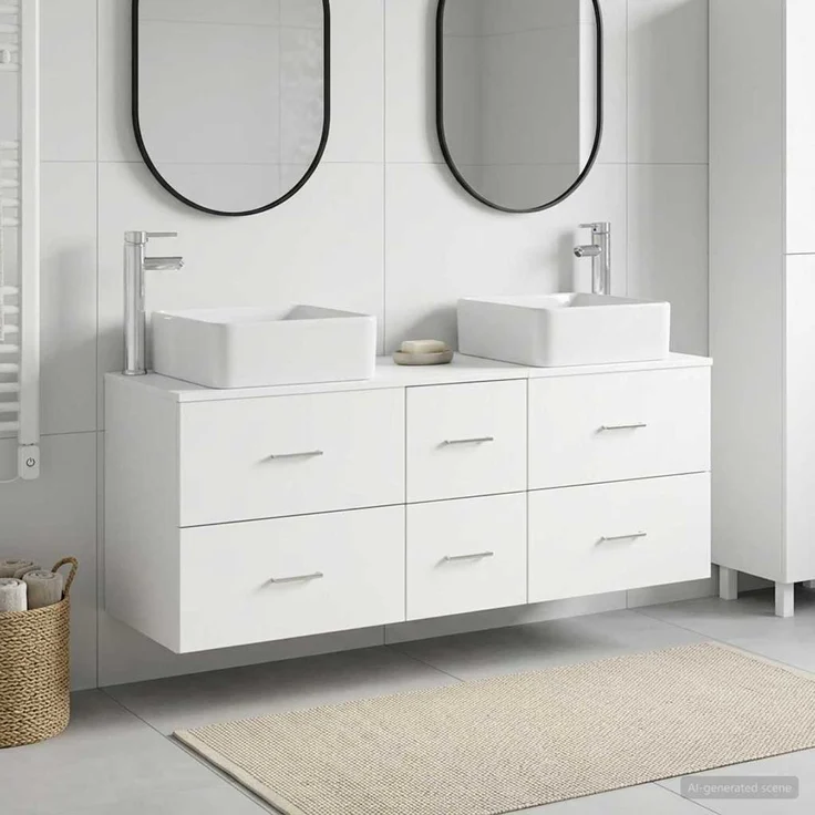 vidaXL Badezimmerschrank-Set 3 stk. Weiß 129 x 41 x 80 cm 3405827 – Bild 1