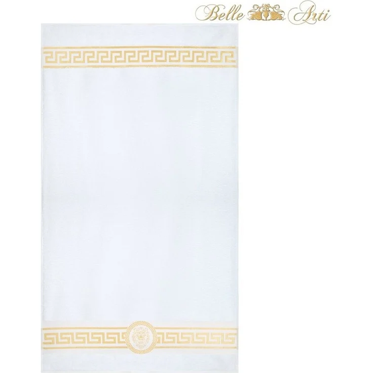 Belle Arti Handtücher Luxus Handtücher Gästehandtücher Badetücher Duschtücher Löwe Mäander, (1-St), 100% Baumwolle Frottee Löwenkopf eingestickt schwarz weiss gold Set – Bild 3