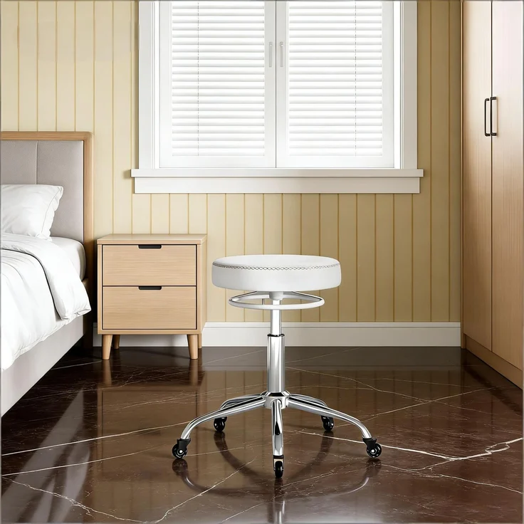 Friseurstühle,Bürostuhl,Drehbarer Bürostuhl,Bequem Beweglicher Bürostuhl,Massagestühle,Barstühle(nur mit Bürostühlen)--Weiß--49x49x58cm--YOUDENOVA – Bild 3