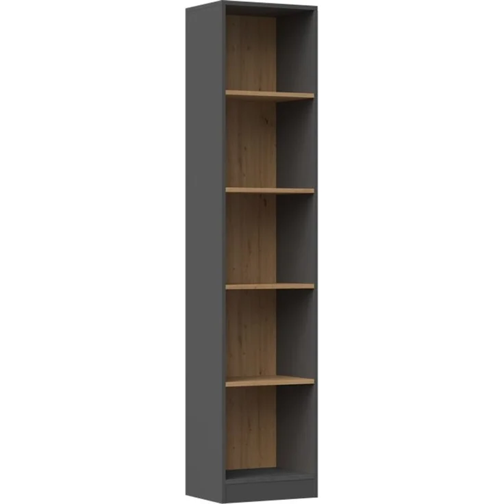 ibonto BÜCHERREGAL Laminierte ANTHRAZIT / ARTISAN-EICHE Erhältlich in verschiedenen Größen (H 181 x T 30 x B 50 cm) – Bild 1