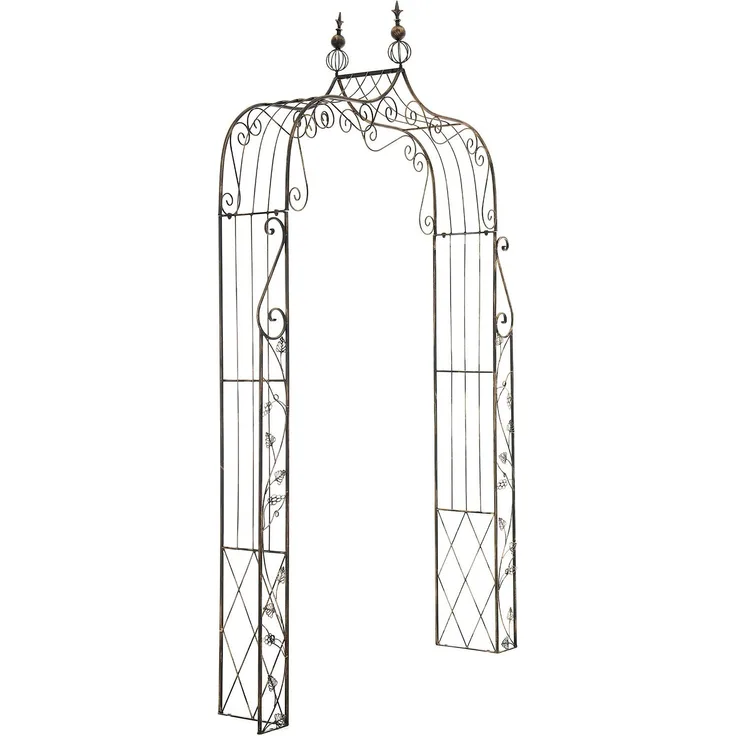 Rosenbogen BREMEN - 143x30x248cm, Metall, Bronze | Rankhilfe Rosen Rankgitter Gartendekoration