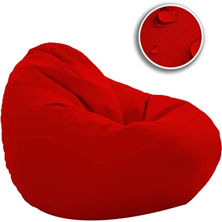 HomeIdeal - Sitzsack XXL Bodenkissen für Erwachsene & Kinder - Geeignet für Gaming oder Entspannen - Indoor wie Outdoor da er Wasserfest ist - mit EPS Perlen, Farbe:Rot, Größe:XXL – Bild 5