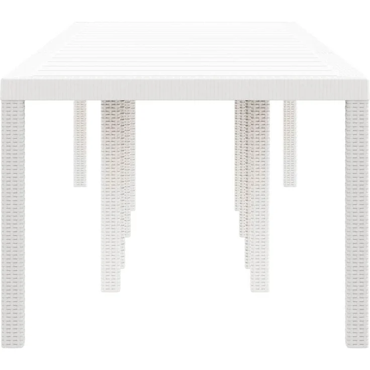 vidaXL Gartentisch Weiß 300 x 100 x 73 cm Poly-Rattan 3378522 – Bild 4