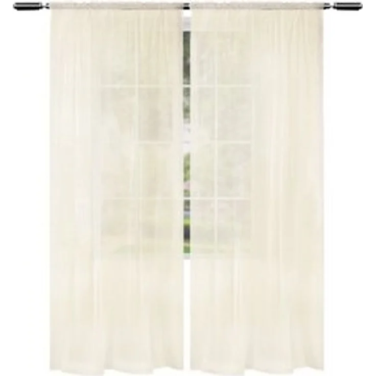 Woltu Gardine (2 St), Kräuselband, halbtransparent, 2er-Set mit Kräuselband Leinen Optik – Bild 6