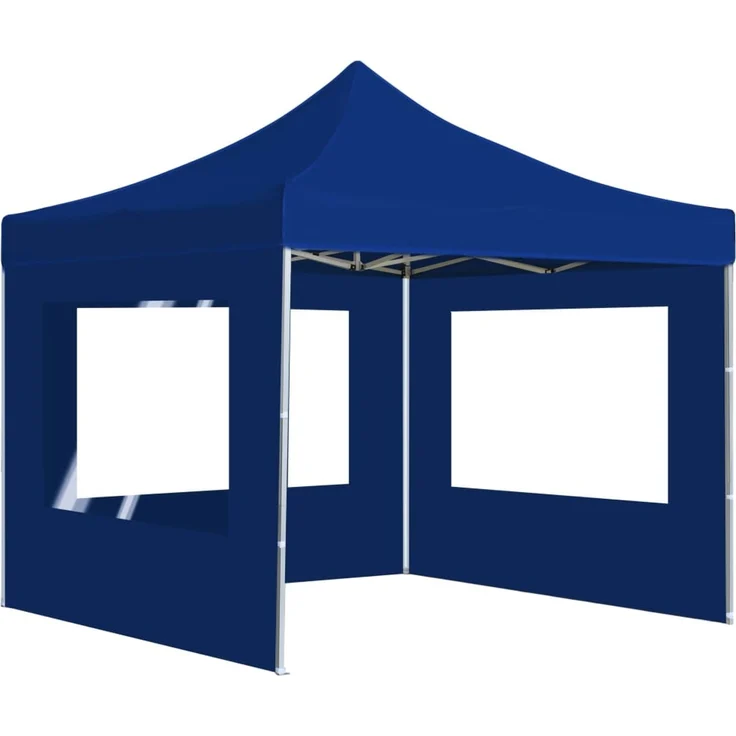 Profi-Partyzelt Faltbar, Gartenzelt mit Wänden Aluminium 2x2m Blau – Bild 5