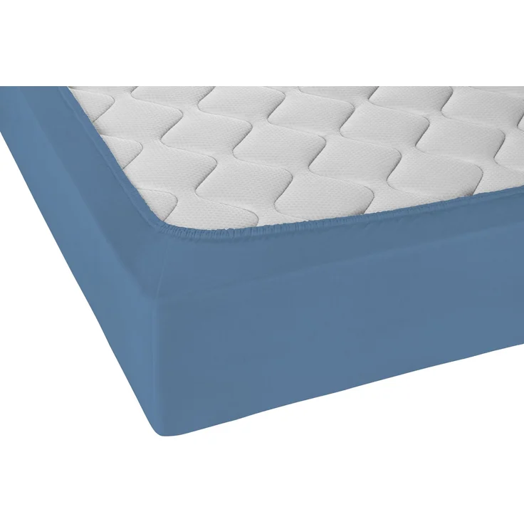 biberna Jersey-Elastic-Spannbetttuch 0077866, azurblau, 1x 180x200 cm - 200x220 cm – Bild 2