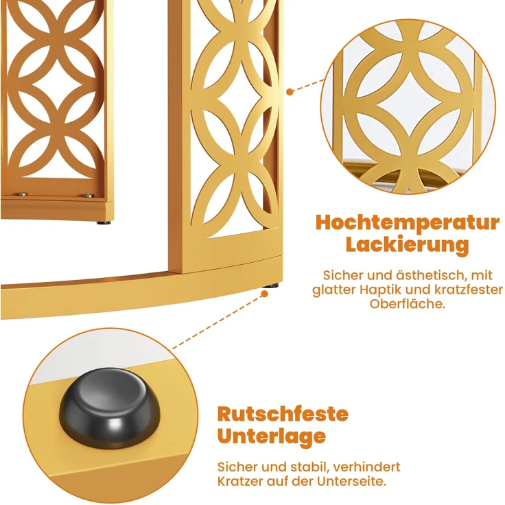 2er-Set runder Couchtisch aus Marmor-Furnier mit Kontrastdesign, nestbar, 70x70x45 cm + 45x45x37 cm – Bild 9
