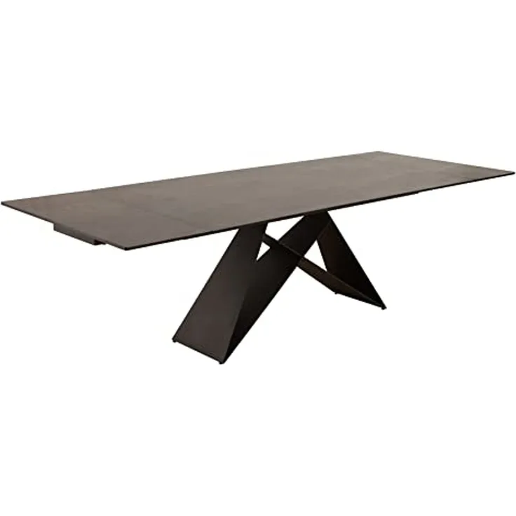 riess-ambiente Esstisch PROMETHEUS 180-220-260cm grau-braun / schwarz · bis 12 Personen (Einzelartikel, 1-St), Keramik · Glas · Metall · ausziehbar · Lava-Design · Industrial