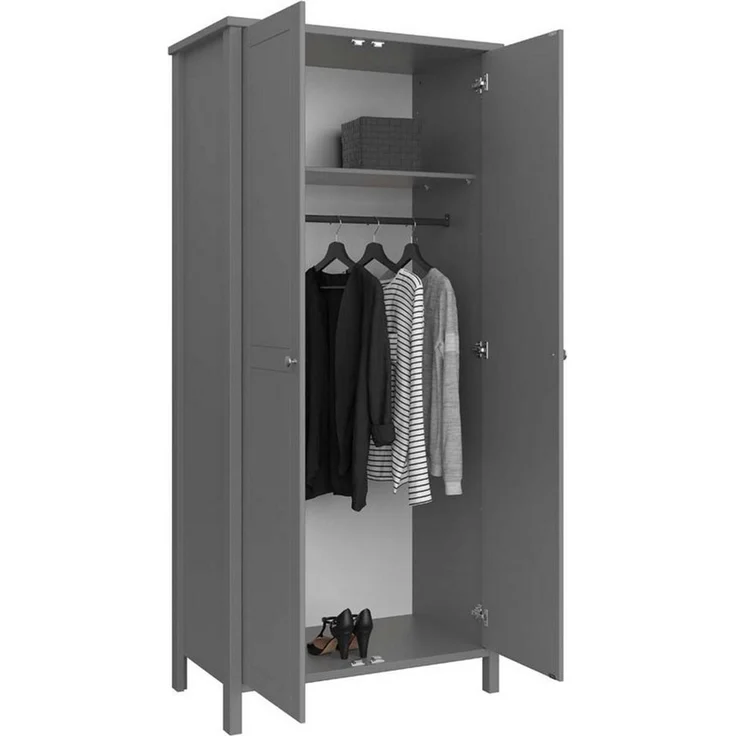 ebuy24 Kleiderschrank Tromsø Kleiderschrank 2 Türen grau. – Bild 2