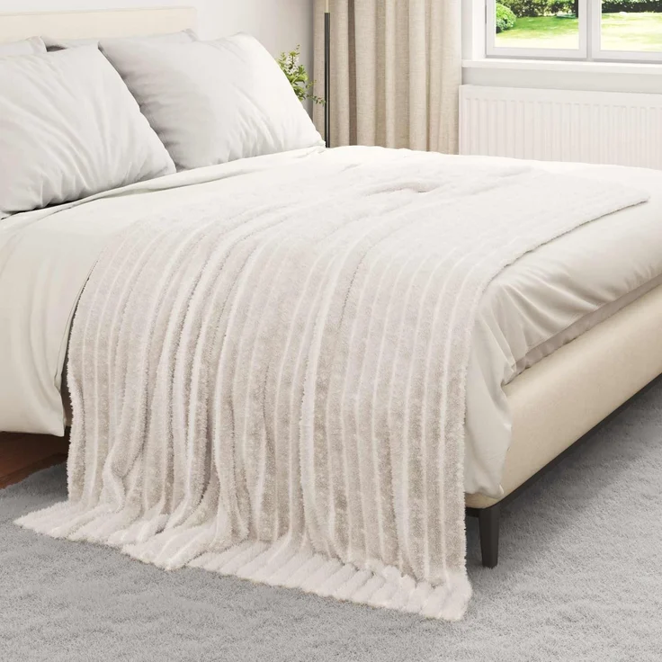 vidaXL Wohndecken 6 stk. Creme 200 x 150 cm 4,75 kg Fleece 42016898 – Bild 3