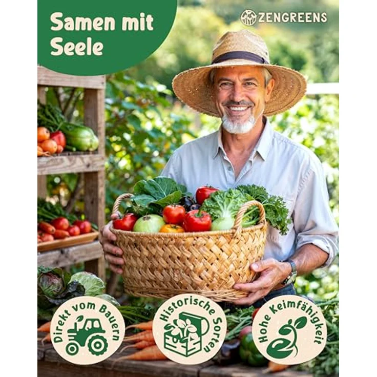 ZenGreens® - Bio Gemüsesamen im 25er Set - 25 Gemüse Samen für den einfachen Anbau im Garten, Balkon oder Hochbeet - Pflanzensamen - Saatgut – Bild 3