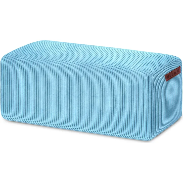 Green Bean® Indoor Sitzhocker Pouf 70x33x28cm EPS-Perlen Füllung & Cordstoff Kuschelig Weich Waschbar - Drinnen Bodenkissen Liegekissen Sitzkissen Sitzhocker Relax-Sessel Kinder Erwachsene Stoff Hellblau