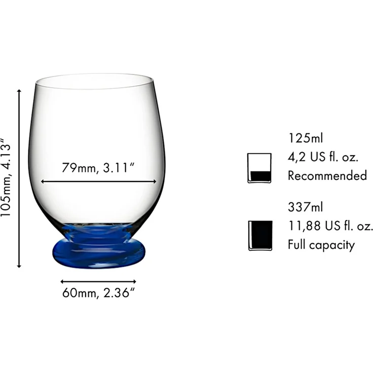 RIEDEL 4900/02DB FATTO A MANO Tumbler Piccolo - DUNKELBLAU, handgefertigt – Bild 2