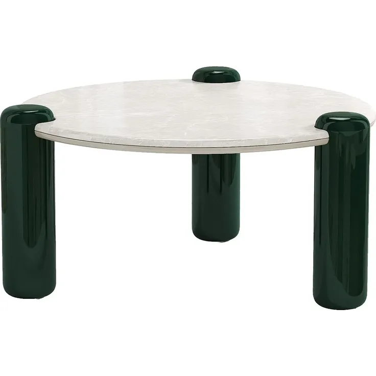 Vente-unique - NARODI Couchtisch Marmor Weiß - B 90 cm x H 40 cm x L 90 cm – Bild 3