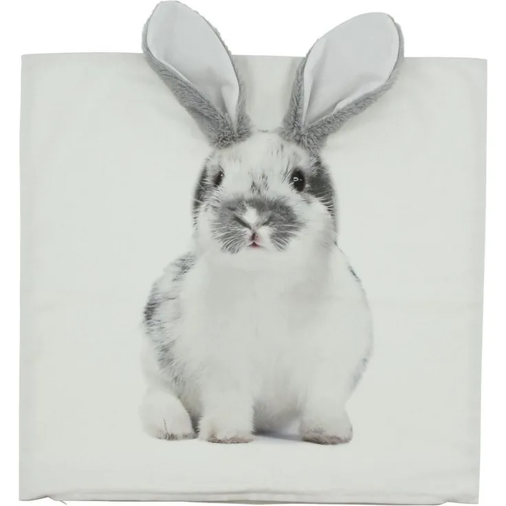 Dekoleidenschaft Kissenhülle "Hase" verschiedene Modelle, 45x45 cm, Zierkissenbezug, Kissenbezug, Osterdekoration, Zierkissenhülle mit Ostermotiv, Kuschelkissenhülle