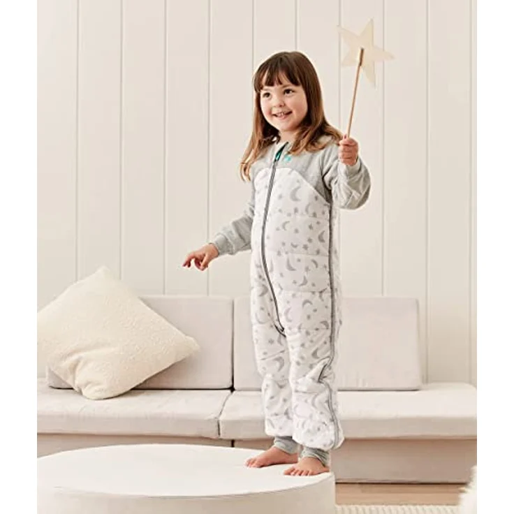 Love To Dream Schlafsack mit Füßen, 12-24 Monate, integrierte Steppdecke für kühle Temperaturen (16-20°C), statt Bettdecke, Schlafanzug Baby Winter, Babyschlafsack, Weiß – Bild 5