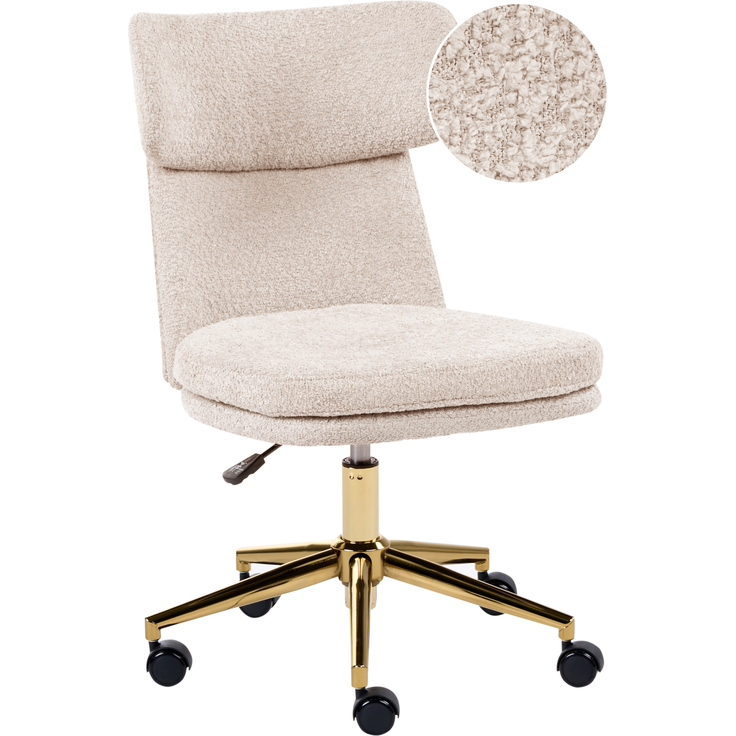 Schreibtischstuhl GRANBY Bouclé Hellbeige