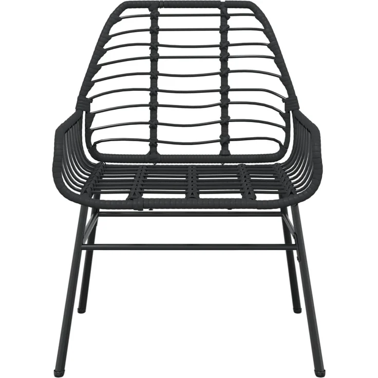 vidaXL Gartenstühle 2 Stk. Schwarz Poly Rattan 369091 – Bild 4