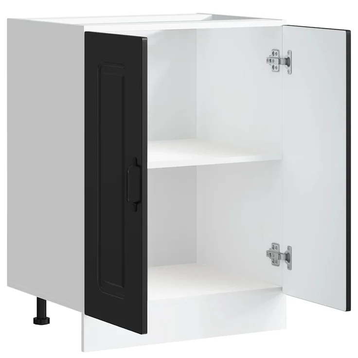 vidaXL Spülenunterschrank Kalmar Schwarz 60x46x81,5 cm Holzwerkstoff 853438 – Bild 4