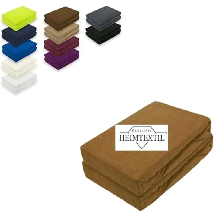 Doppelpack Marke Frottee Spannbettlaken Nougat 140 x 200 cm