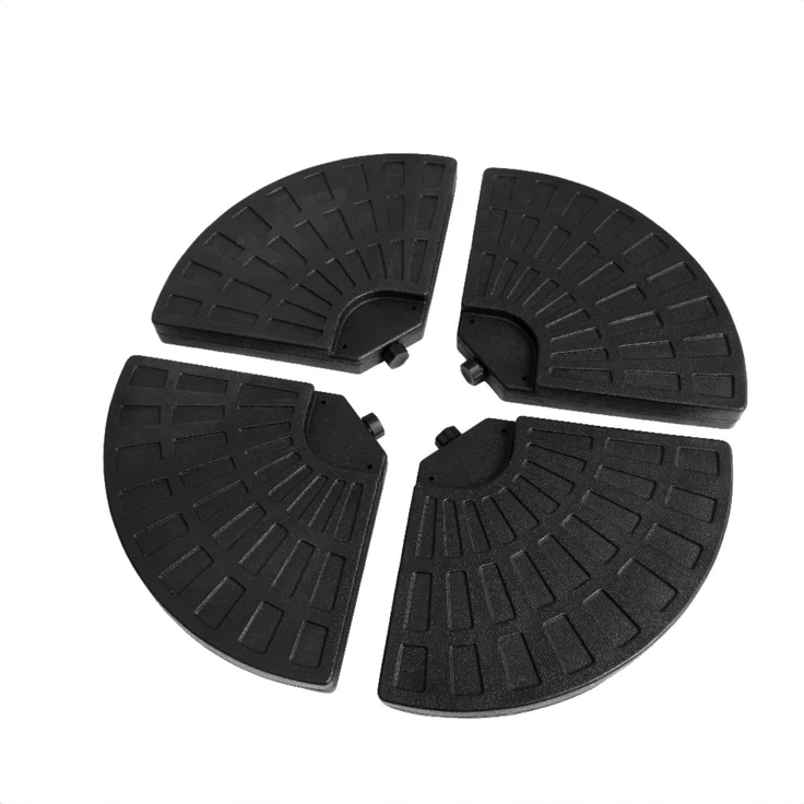 Abrihome Sonnenschirmständer-Platten-Set 4-teilig, Schwarz, 30x67x67 cm – Bild 3