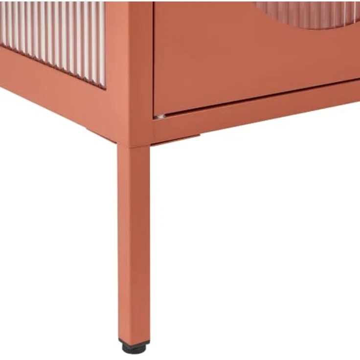 Vitrine mit Glastüren FOXTON Metall 80 cm Goldbraun – Bild 7