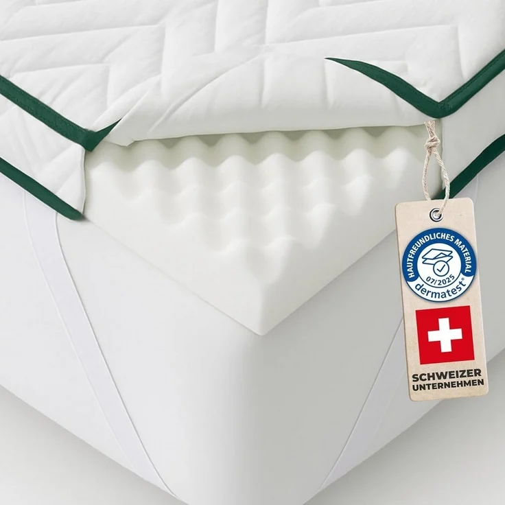Welldora, Topper 8 cm - Matratzentopper Wendbar - 3D-Kontur, 8 cm hoch, PU-Schaum, (für Boxspringbett & Allergiker, Waschbar 90 °C, Gegen Besucherritze, Gegen Druckstellen) – Bild 5