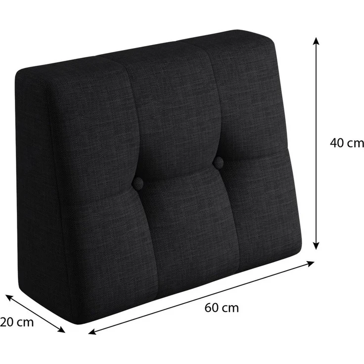 sunnypillow Rückenkissen Palettenkissen gesteppt Seitenkissen 60x40x20/10cm, Schwarz