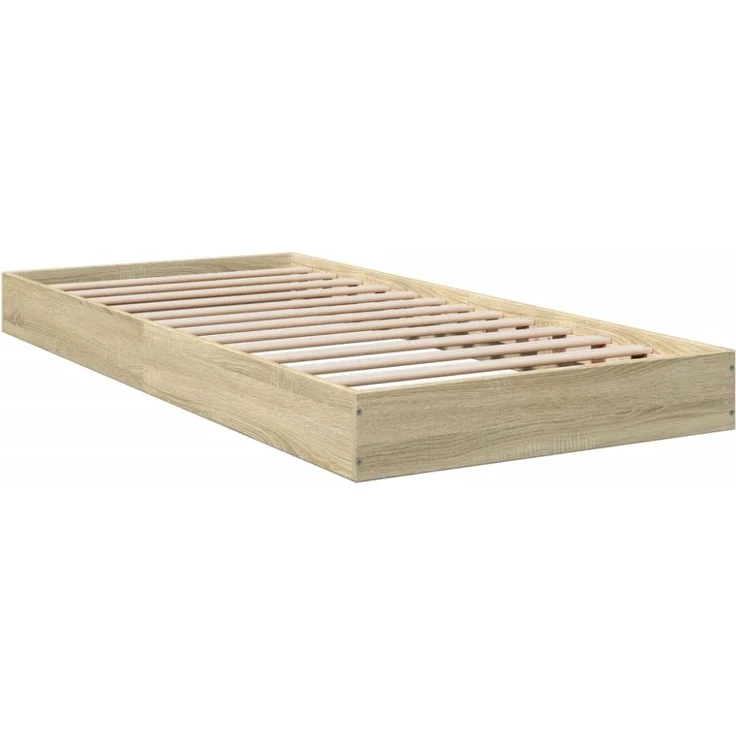vidaXL Bettgestell ohne Matratze Sonoma-Eiche 75x190 cm Holzwerkstoff 842079 – Bild 6