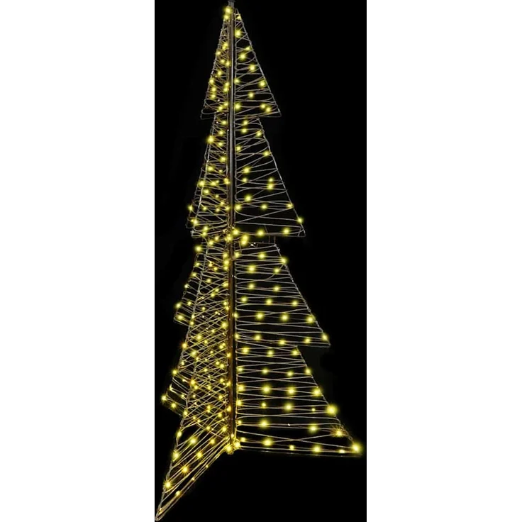 vidaXL Weihnachtsbaum Warmes Weiß 180 cm Rattan 240 LEDs 42019222 – Bild 5