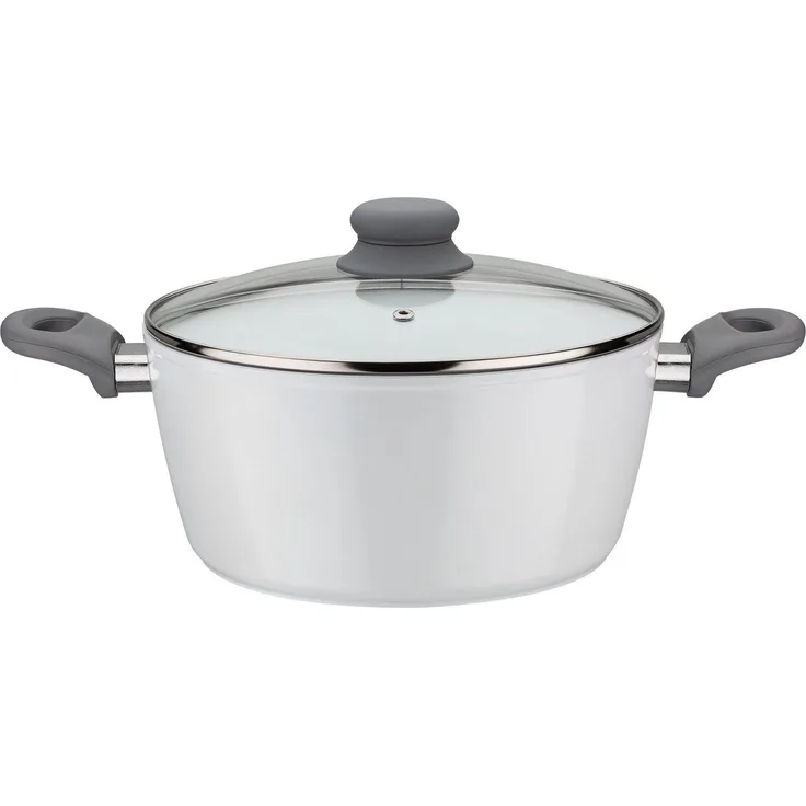 GSW Kochtopf Fiona, Aluminium, weiß mit Softtouch-Griff kratzfeste ILAG® CERAMICVeredelung, Induktion