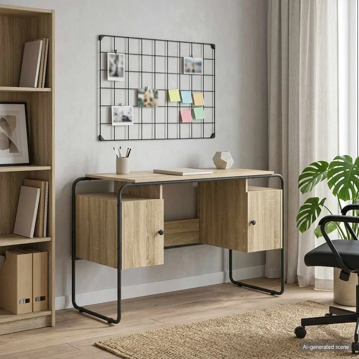 vidaXL Schreibtisch mit Stauraum Sonoma-Eiche 120 x 50,5 x 75,5 cm 8008039 – Bild 1